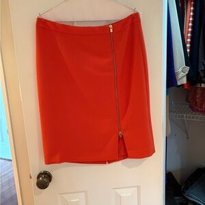 Talbots Red Asymmetrical Pencil Skirt with Slit